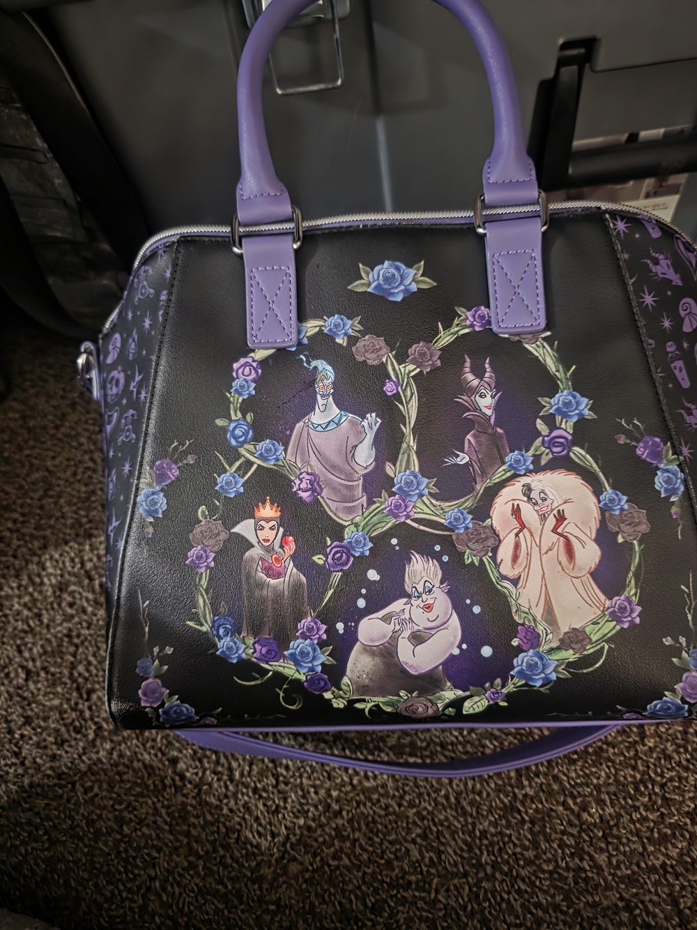 Euc Disney x Loungefly Purple Villain Leatherette Satchel - Scar Design - Picture 2 of 7